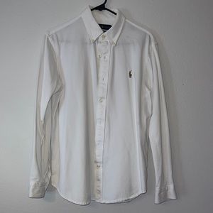 Polo Ralph Lauren white knit Oxford button down